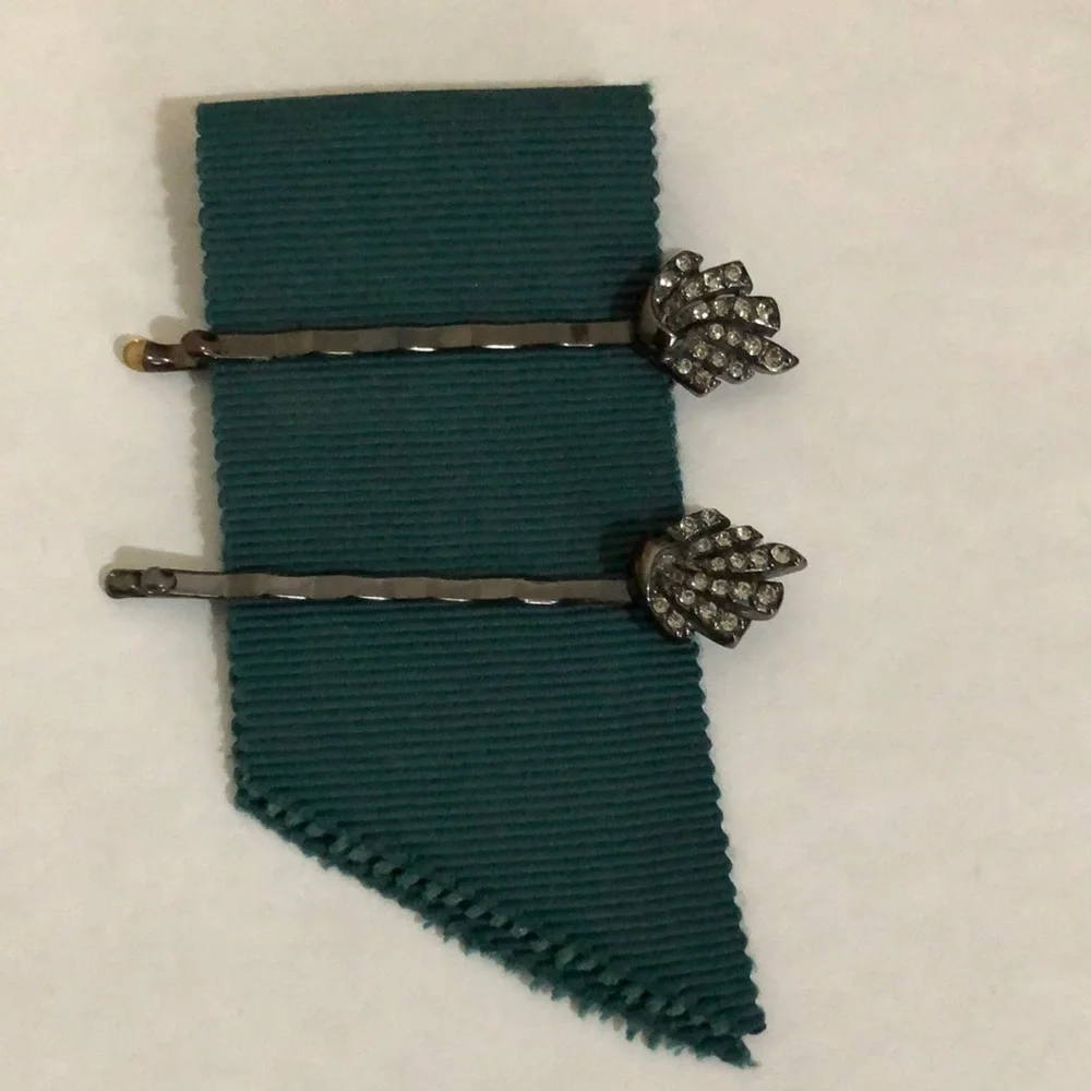 Banana Republic Black Diamond Leaf Hairpins